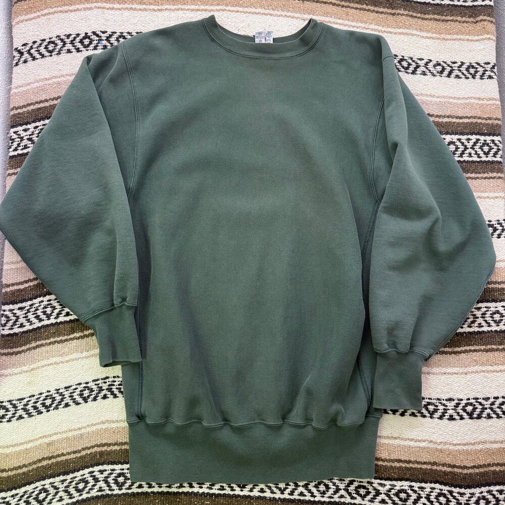 Vintage 90's Champion Reverse Weave Dark Green Crewneck Pullover Sweatshirt 2XL